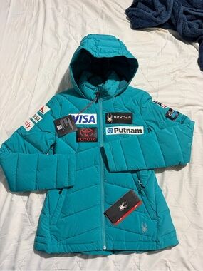 Spyder Baltic Teal Women's Hooded Down Jacket